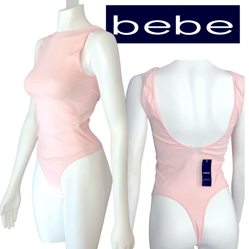 BEBE Bebe sleeveless tubular bodysuit pink NEW!!